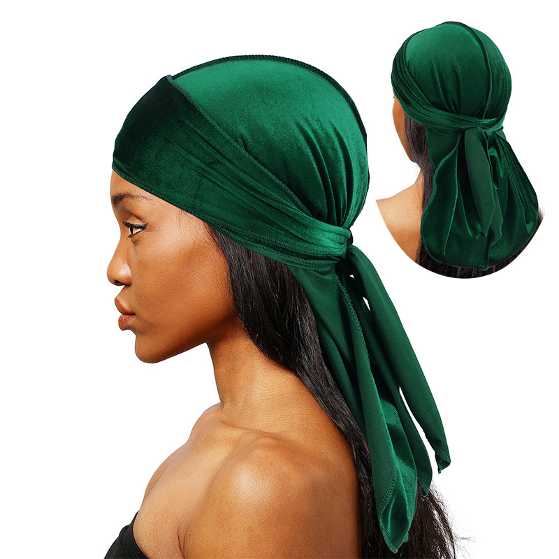 Bandana Doo Rag - Unisex ผู้ชายผู้หญิงกำมะหยี่ Durags ผ้าพันคอ Turban Do