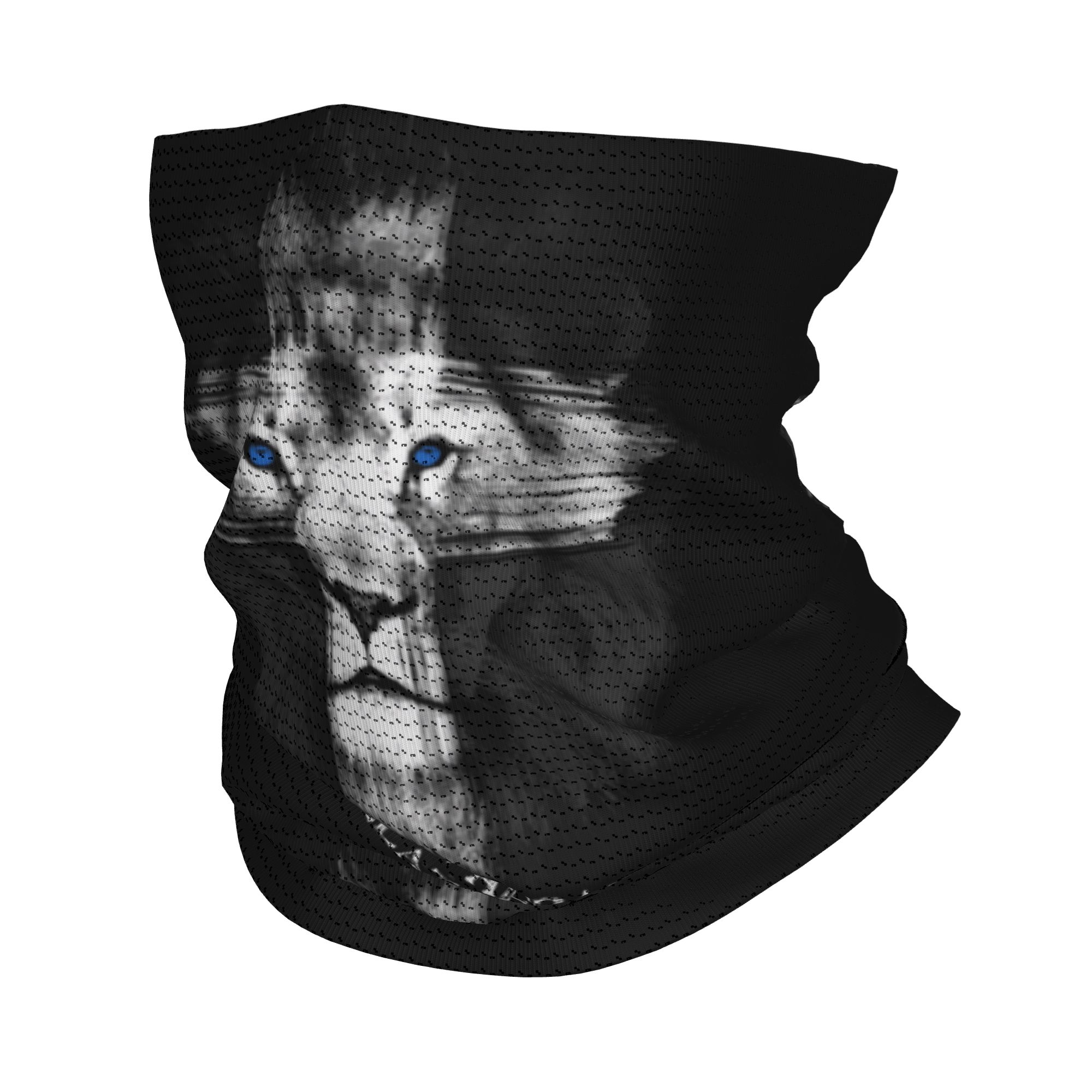 Neck Warmer Tube - ผ้าพันคอแบบหลอดลายสิงโตแห่งยูดาห์และไม้กางเขนพระเยซู สำหรับฤดูหนาว เหมาะสำหรับเดินป่า ล่าสัตว์ ผ้าพันคอคริสเตียน ผ้าปิดหน้า