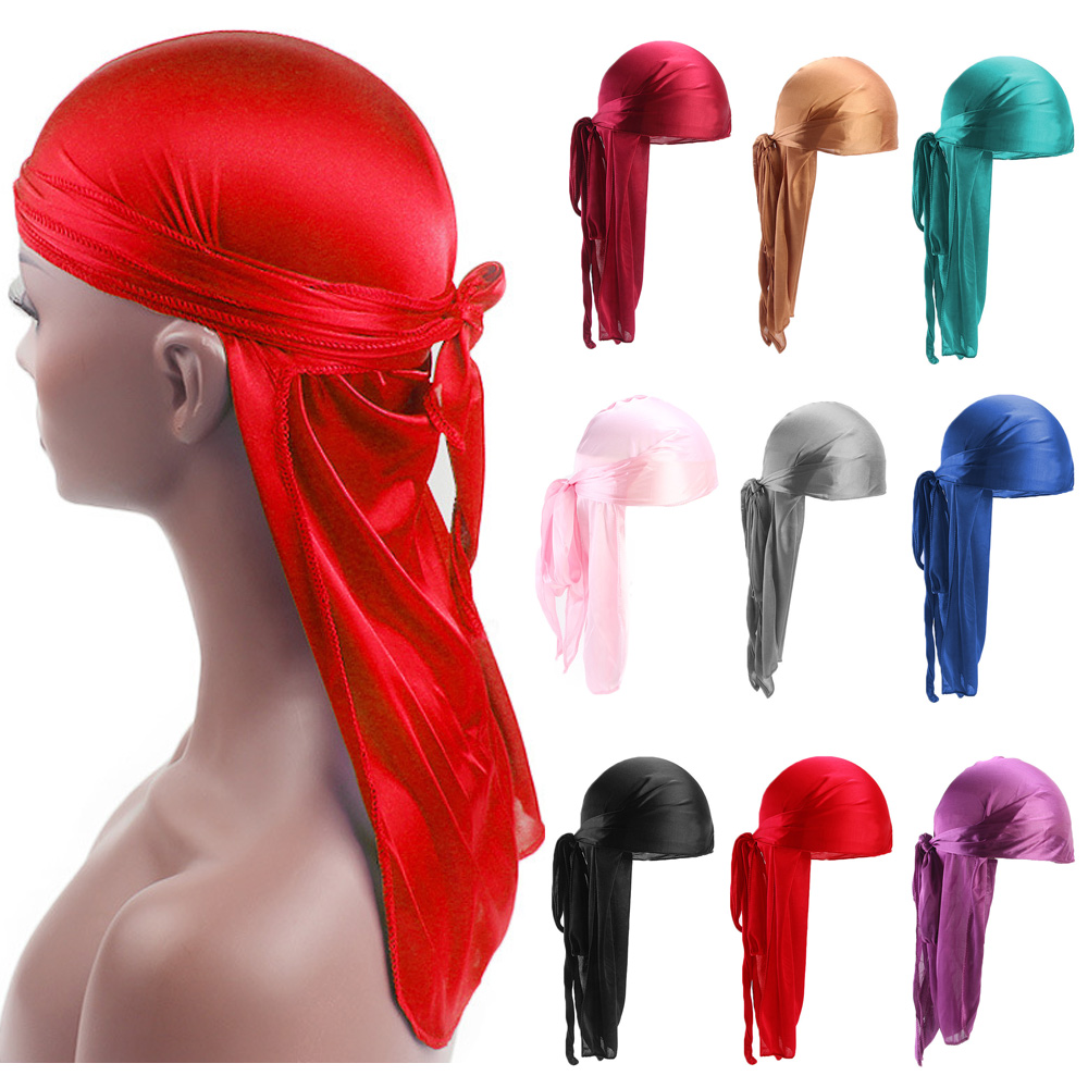 Bandana Doo Rag - Unisex ผู้ใหญ่ซาตินยาว Doo Rag Durag Bandanas