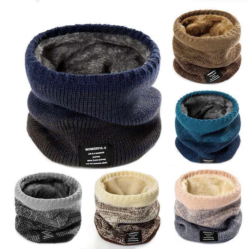 Handkerchief Cotton Men - ฤดูหนาวผ้าพันคอสําหรับชายขนแกะแหวนผ้าพันคอถักผ้าพันคอผู้หญิงคออุ่นหนาแคชเมียร์ร้อนผ้าเช็ดหน้าหน้ากากสกี