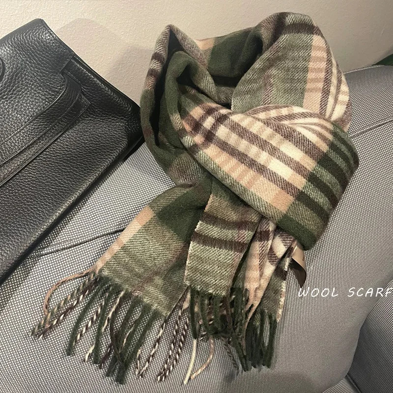 Muffler Men Wool - ผ้าพันคอขนสัตว์แท้ 100% คุณภาพสูง สำหรับผู้ชาย ฤดูหนาว ฤดูใบไม้ร่วง