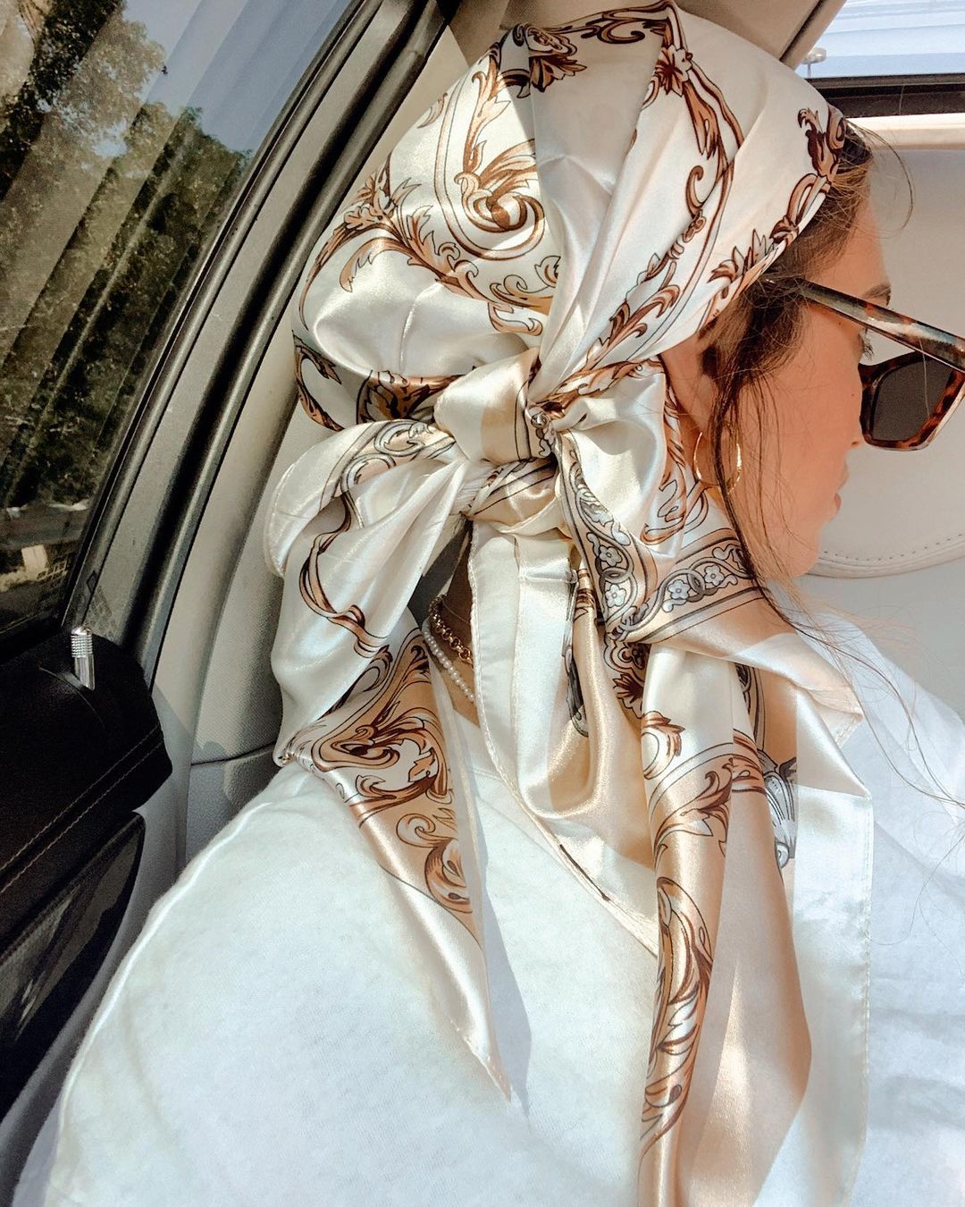Scarf Silk Square - ซาตินผ้าพันคอสแควร์ผู้หญิงมุสลิมฮิญาบElegant 2025 พิมพ์ผ้าไหมผ้าพันคอผ้าคลุมไหล่Headband Handleอุปกรณ์เสริมผมผ้าพันคอ
