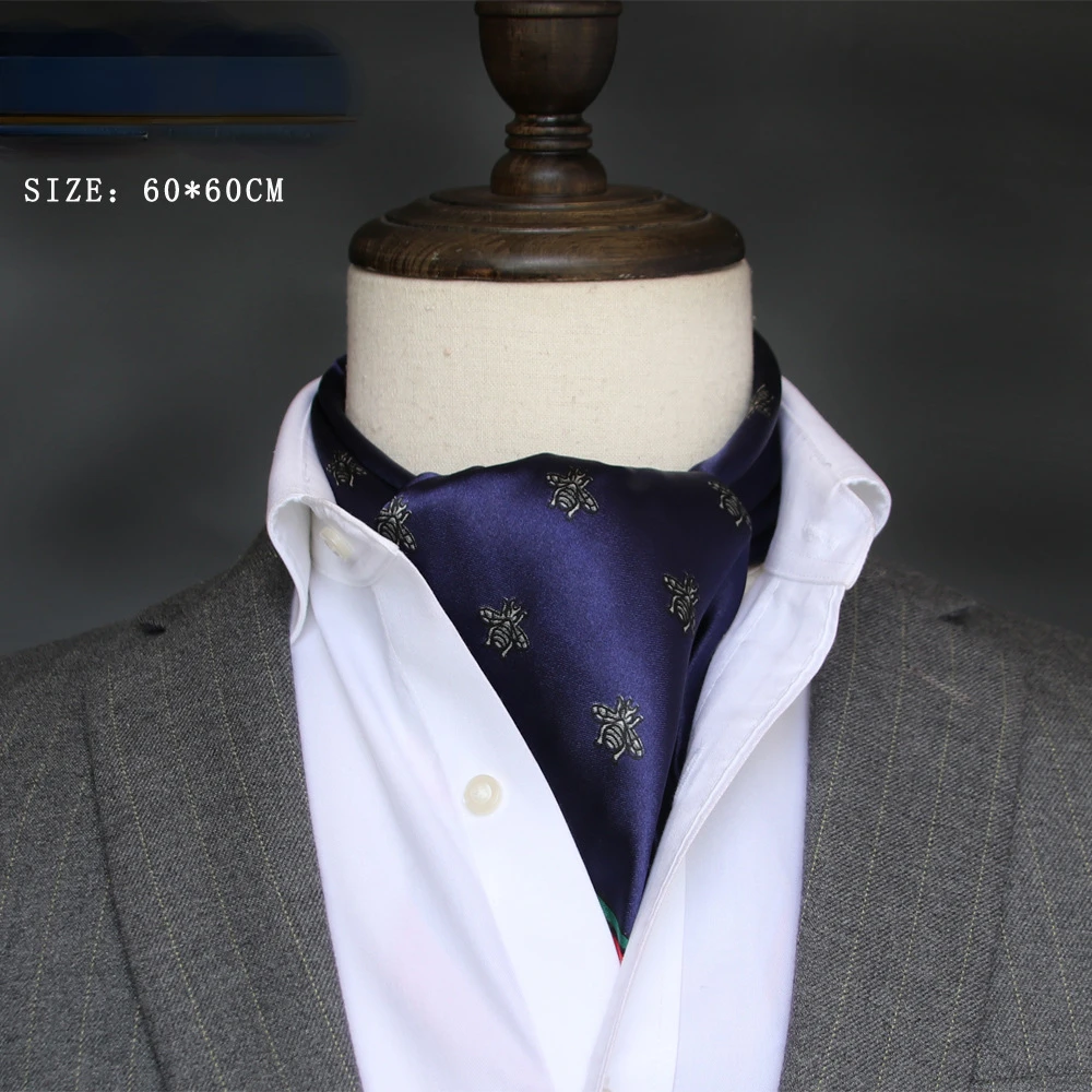 Silk Neck Scarf - ผ้าพันคอซาติน syal Sutra สำหรับผู้ชายสไตล์อังกฤษ, syal Sutra