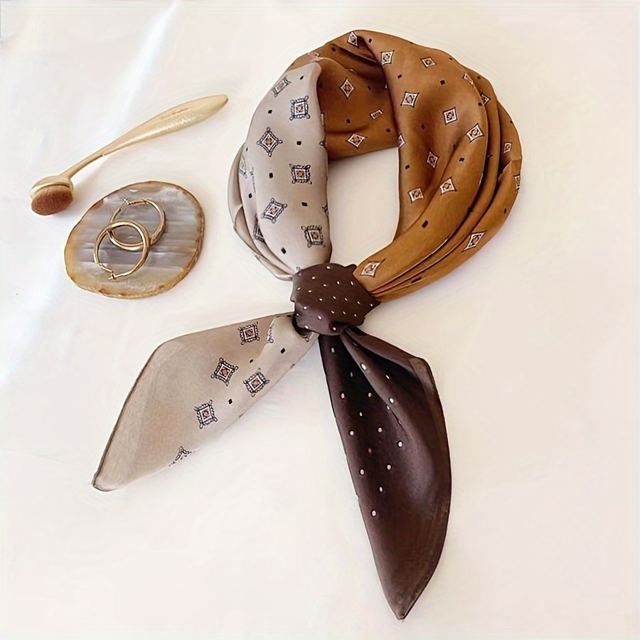 Scarf Silk Square - 2025 New Star Designer ดอกไม้พิมพ์ผู้หญิงผ้าพันคอผ้าไหมสแควร์ซาตินหัวผ้าพันคอผ้าพันคอผ้าพันคอ Hijab