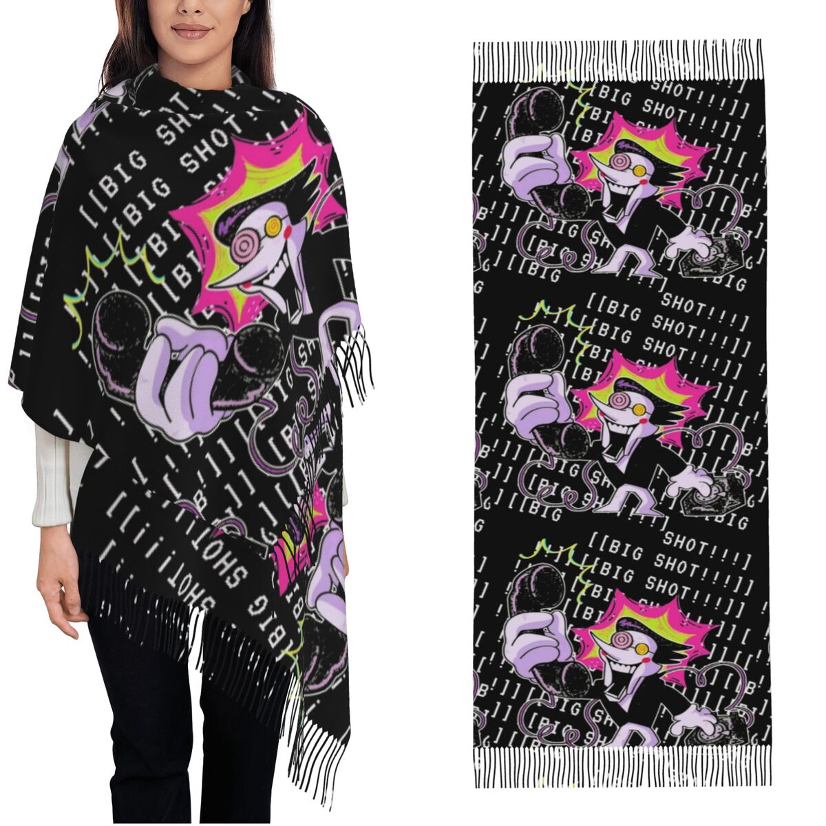 Pashmina Wrap Large - ผ้าคลุมไหล่เดลตารูนสำหรับผู้หญิง ผ้าพันคอขนาดใหญ่สำหรับฤดูหนาว ผ้าพันคอพัชมีนาสแบบนุ่ม ผ้าพันคอพู่ห้อย