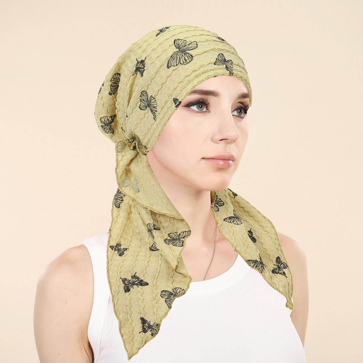 Head Wrap Turban - หมวกฮิญาบสำหรับผู้หญิงมุสลิม ผ้าคลุมศีรษะแบบนุ่ม ยืดหยุ่นได้ ผ้าพันหัวแบบยาว ผ้าโพกหัว ผ้าพันคอแบบยืดได้