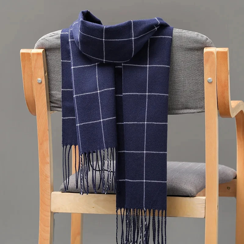 Muffler Men Wool - 2024 ใหม่ฤดูหนาวผู้ชายผ้าพันคอผ้าพันคอผ้าพันคอผ้าพันคอผ้าพันคอ Casual ยี่ห้อ Designer Pashmina