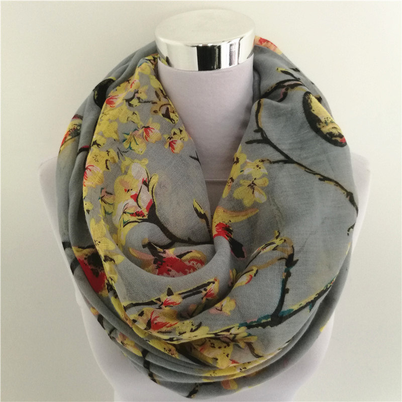ใหม่ Magpie Bird พิมพ์เหนียว M - Infinity Scarf Knit บทวิจารณ์และราคา