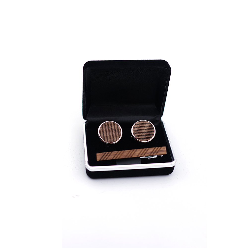 ไม้คุณภาพสูง Cuff Links เนคไทค - Tie Bar Set Gift บทวิจารณ์และราคา