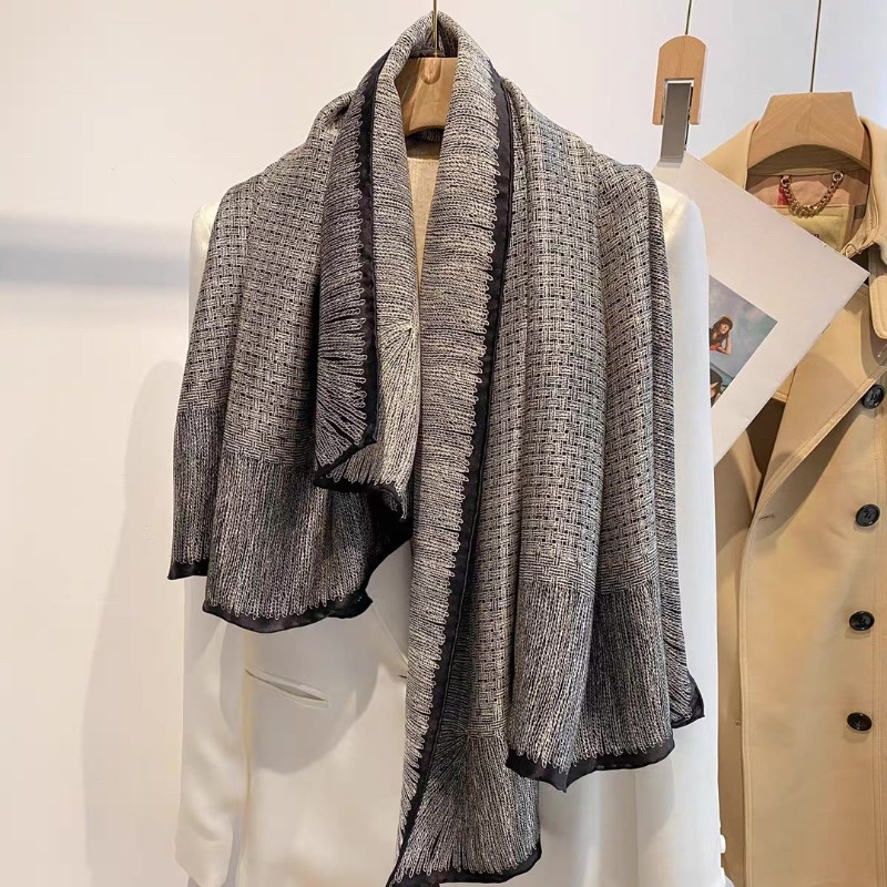 ผ้าพันคอไหมแท้ขนาดใหญ่ 110x110 - Pashmina Wrap Large บทวิจารณ์และราคา
