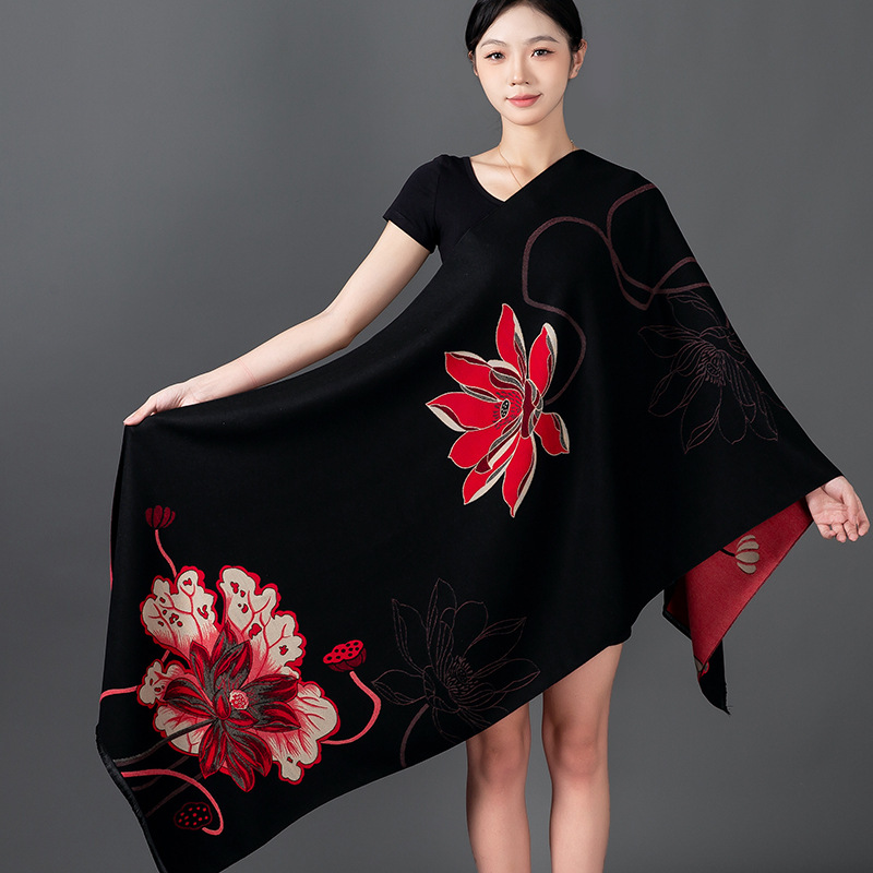 ผู้หญิงฤดูหนาวผ้าคลุมไหล่ผ้าพั - Woven Scarf Blanket บทวิจารณ์และราคา