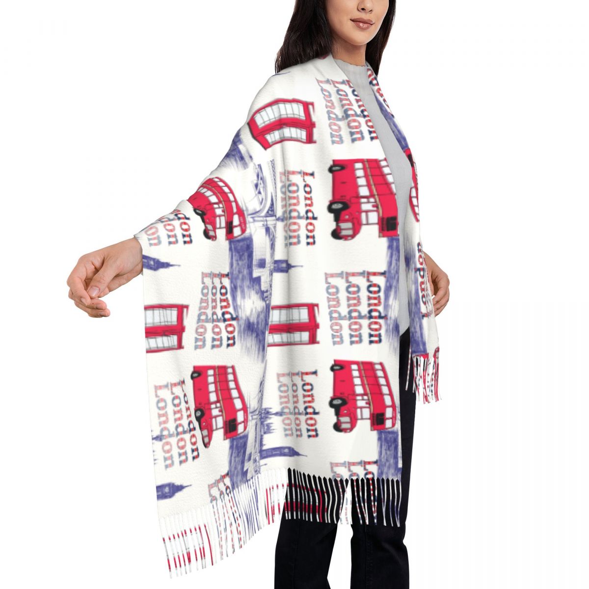 ผ้าคลุมไหล่ลายพิมพ์อังกฤษ สไตล - Pashmina Wrap Large บทวิจารณ์และราคา