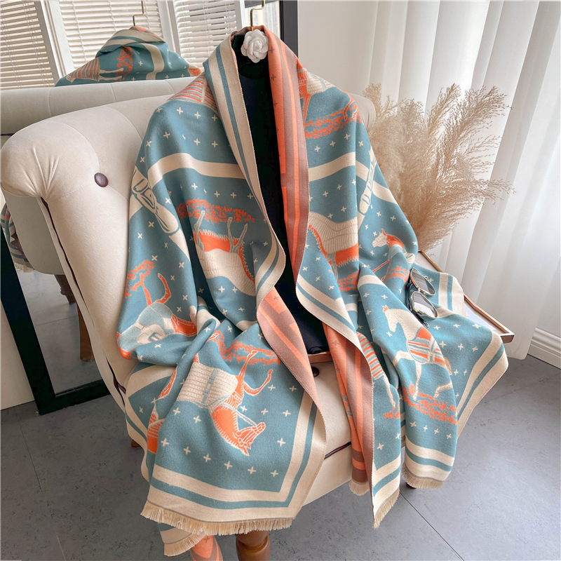 Luxury Horse พิมพ์หนาผ้าห่มแคช - Woven Scarf Blanket บทวิจารณ์และราคา