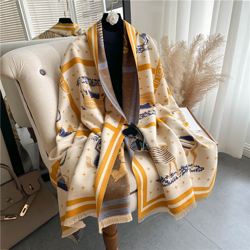 Luxury Horse พิมพ์หนาผ้าห่มแคช - Woven Scarf Blanket บทวิจารณ์และราคา
