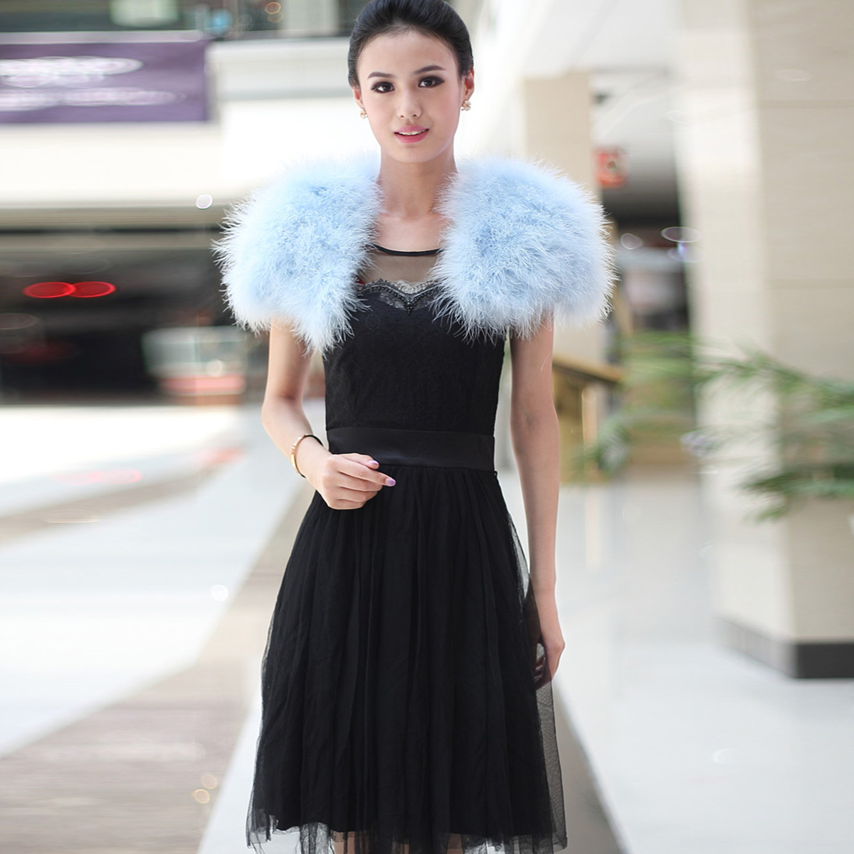 ผ้าคลุมไหล่ขนนกกระจอกเทศสำหรับ - Stole Wedding Shawl บทวิจารณ์และราคา