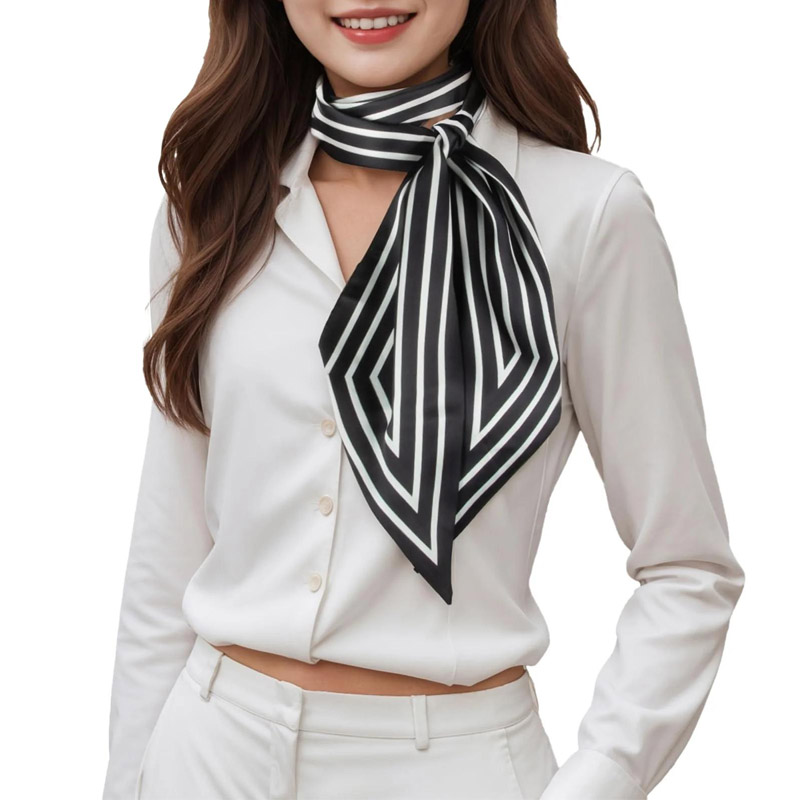 แฟชั่นลายริบบิ้นผมผ้าพันคอผู้ห - Silk Tie Striped บทวิจารณ์และราคา