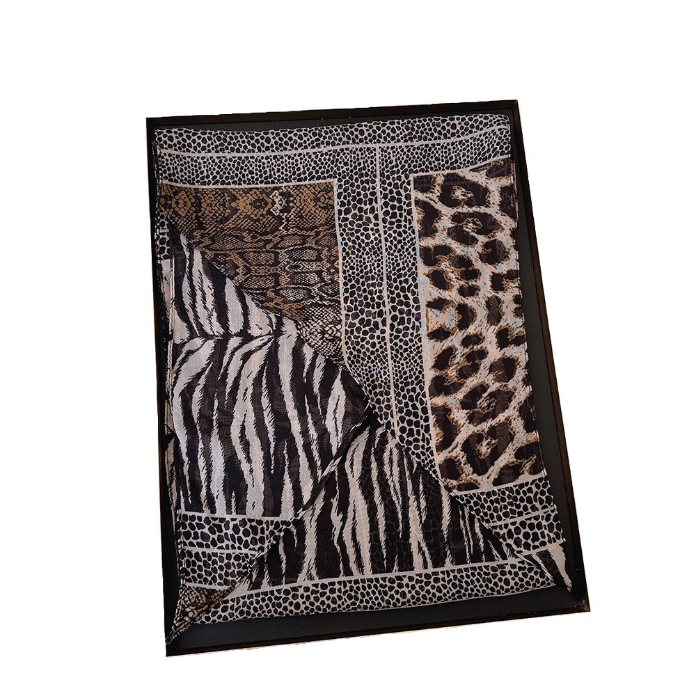 เสือดาวขนาดเล็กยาวผ้าพันคอผ้าไ - Silk Neck Scarf บทวิจารณ์และราคา