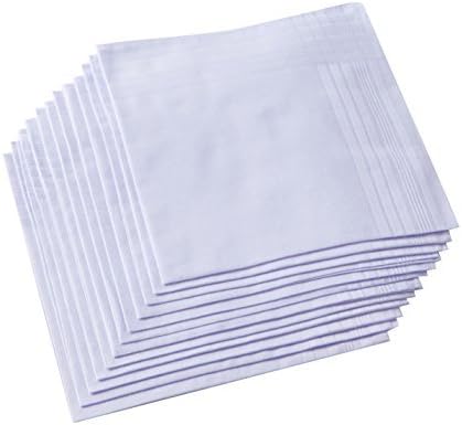 ผ้าเช็ดหน้าผู้ชายสีขาวล้วน 100 - Handkerchief Cotton Men บทวิจารณ์และราคา