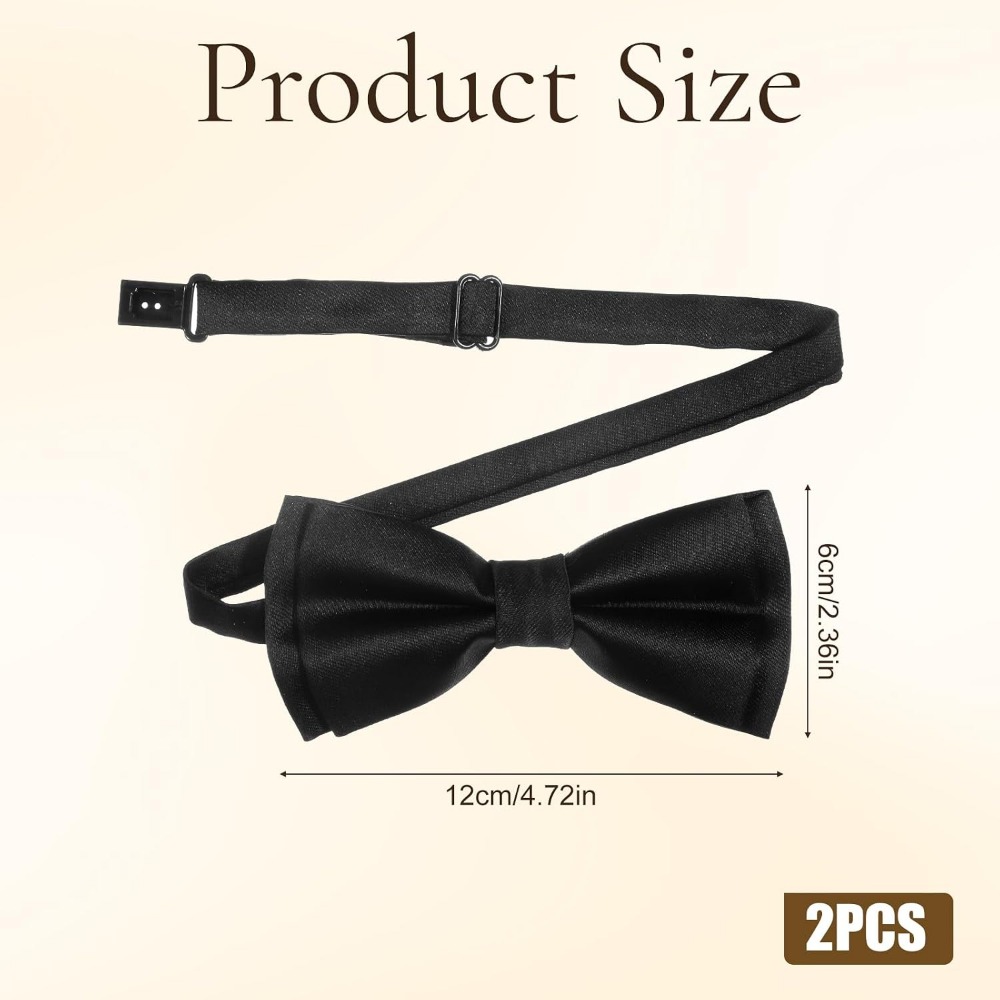 โบว์ไทผู้ชาย แพ็ค 2 ชิ้น สีพื้ - Bow Tie Pre Tied บทวิจารณ์และราคา