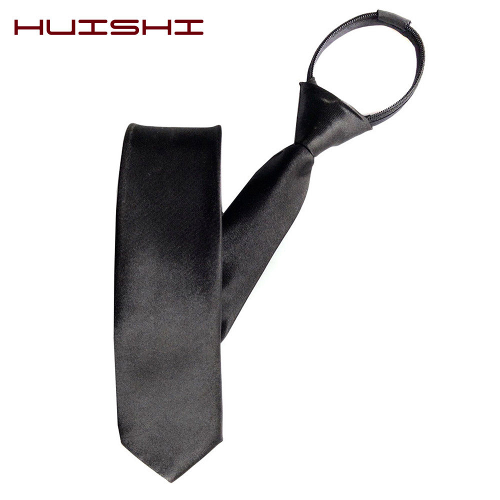 HUISHI Pre-tied Zipper Tie คอ  - Skinny Tie Men บทวิจารณ์และราคา