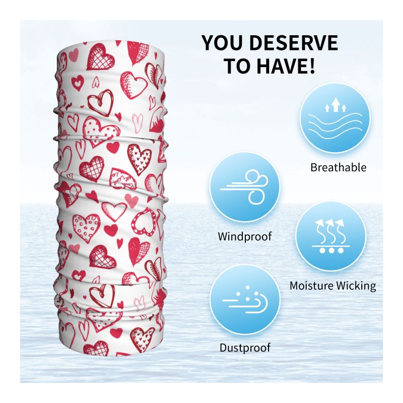 ผ้าพันคอรูปหัวใจสีชมพูแดง สำหร - Neck Warmer Tube บทวิจารณ์และราคา
