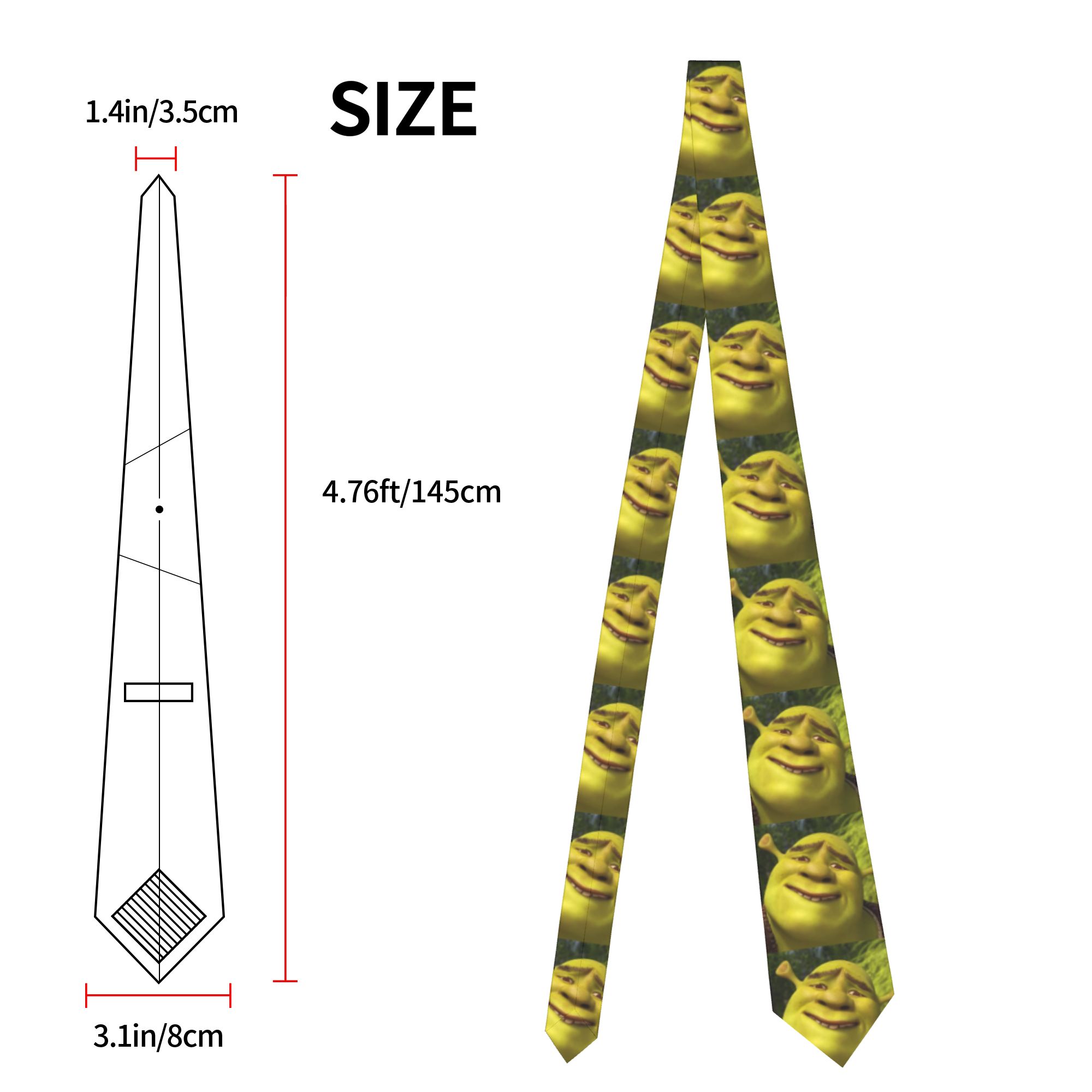 เนคไทลาย Shrek เมมส์ อนิเมะ สำ - Skinny Tie Men บทวิจารณ์และราคา