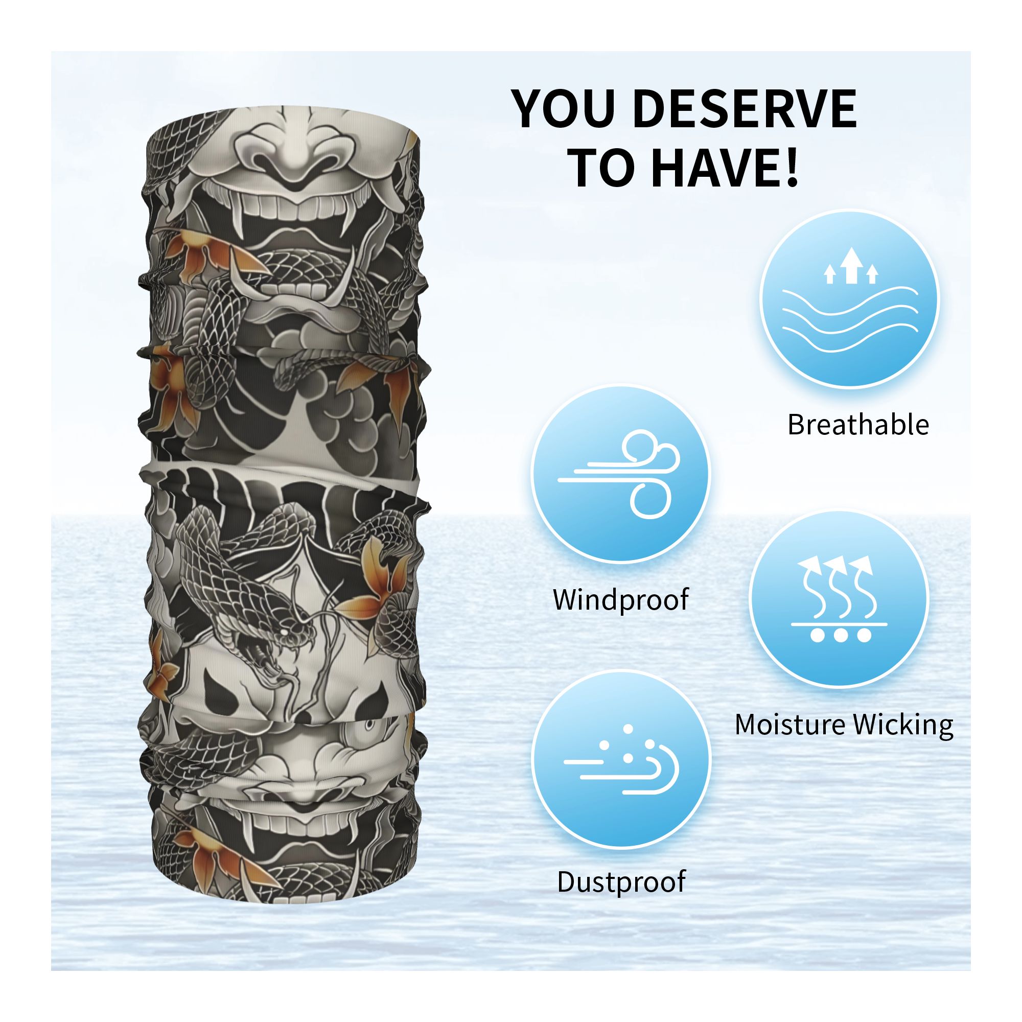 ผ้าพันคอแบบสวมศีรษะลายซามูไร โ - Neck Warmer Tube บทวิจารณ์และราคา