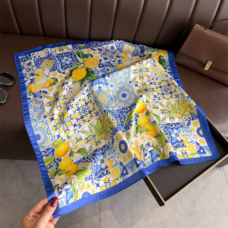 ผ้าพันคอไหมพิมพ์ลายผลไม้ใหม่ปี - Silk Neck Scarf บทวิจารณ์และราคา