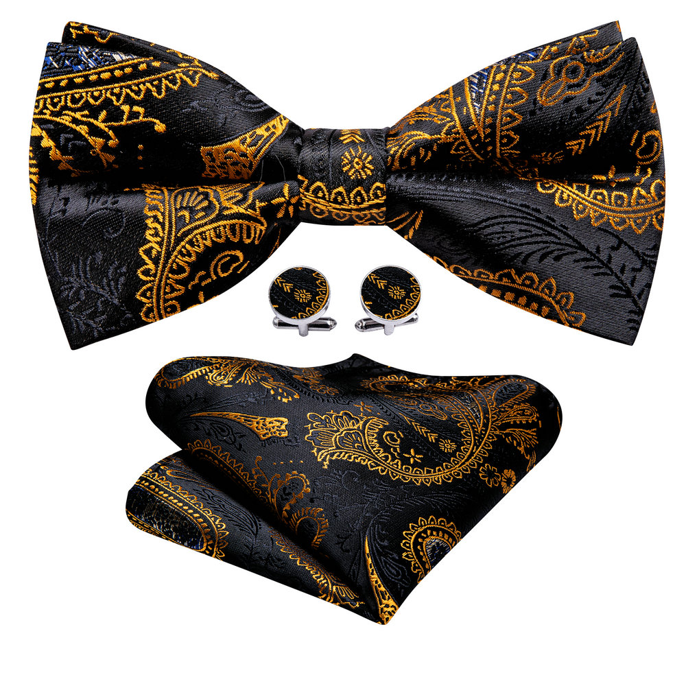 Barry.wang เนคไทผ้าไหมผู้ชายโบ - Bow Tie Pre Tied บทวิจารณ์และราคา