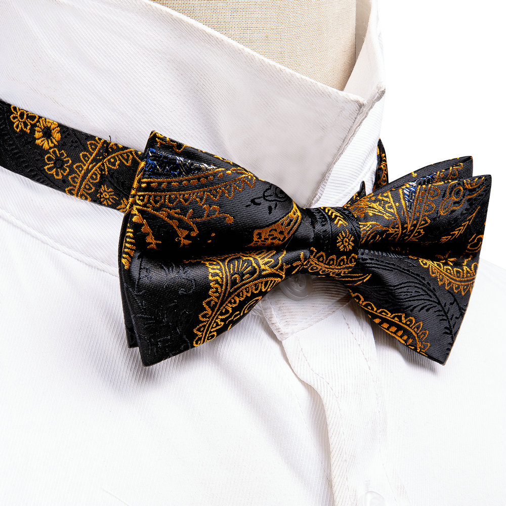 Barry.wang เนคไทผ้าไหมผู้ชายโบ - Bow Tie Pre Tied บทวิจารณ์และราคา