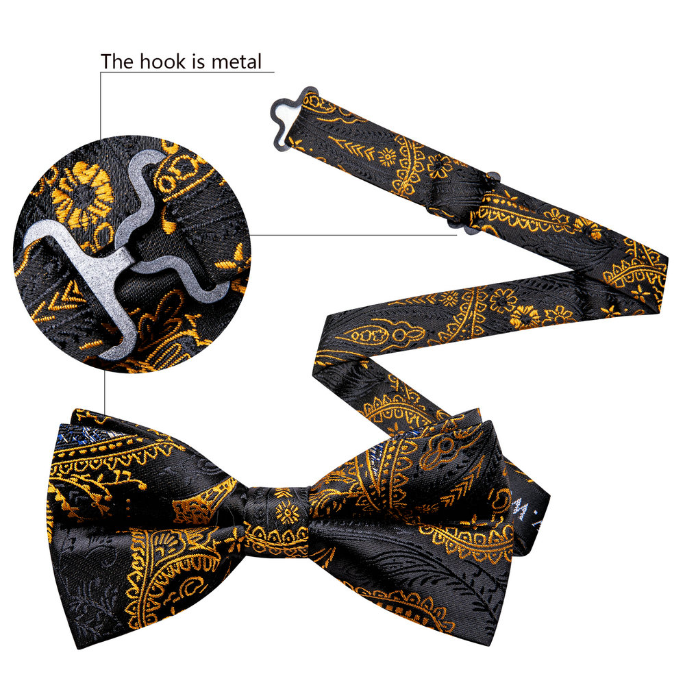 Barry.wang เนคไทผ้าไหมผู้ชายโบ - Bow Tie Pre Tied บทวิจารณ์และราคา
