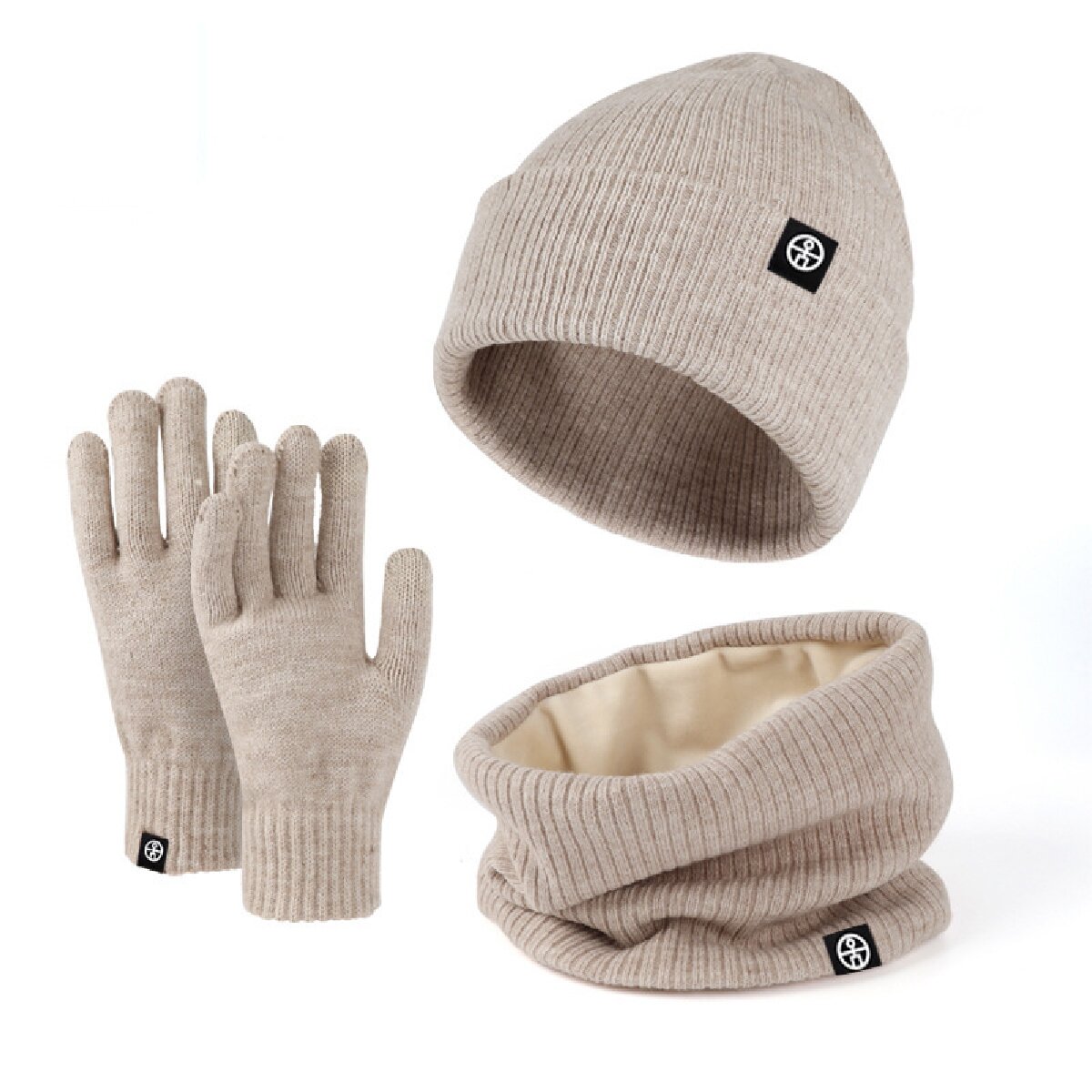 3pcs หมวกฤดูหนาวหมวกถุงมือ Sno - Muffler Men Wool บทวิจารณ์และราคา