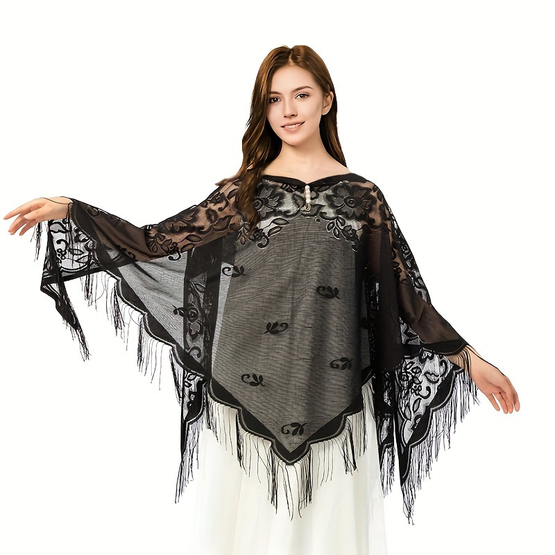 ใหม่ผ้าพันคอลูกไม้ปักลายดอกไม้ - Stole Wedding Shawl บทวิจารณ์และราคา