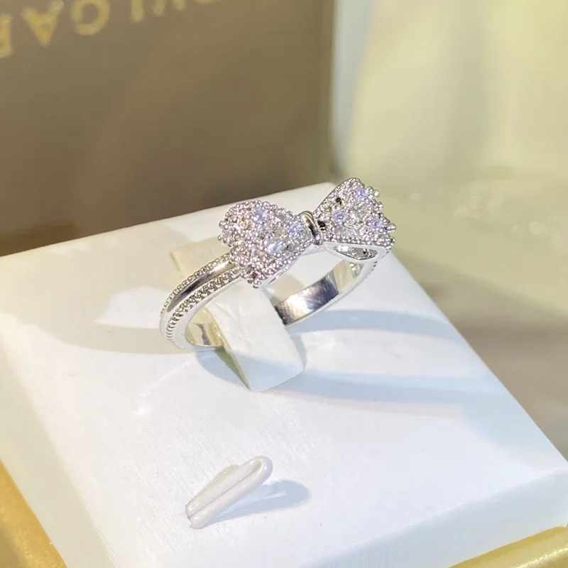 แฟนซีโบว์แหวนพราว CZ เงินสเตอร - Tie Clip Silver บทวิจารณ์และราคา