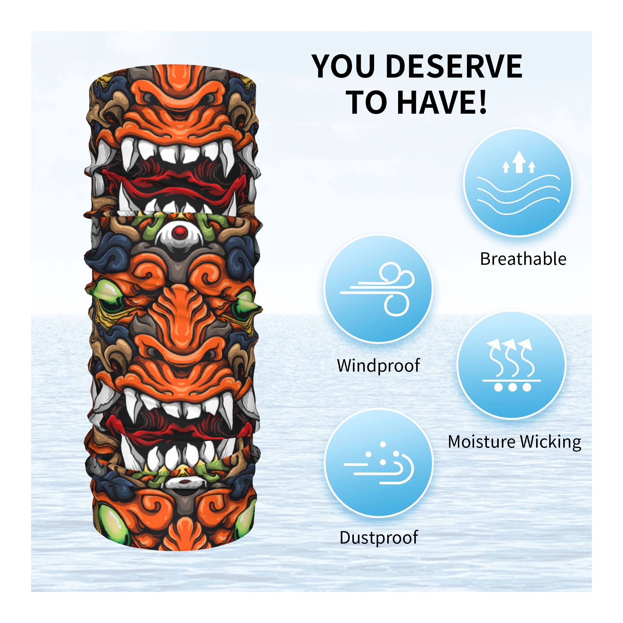 ผ้าพันคอแบบสวมศีรษะลายซามูไรปี - Neck Warmer Tube บทวิจารณ์และราคา