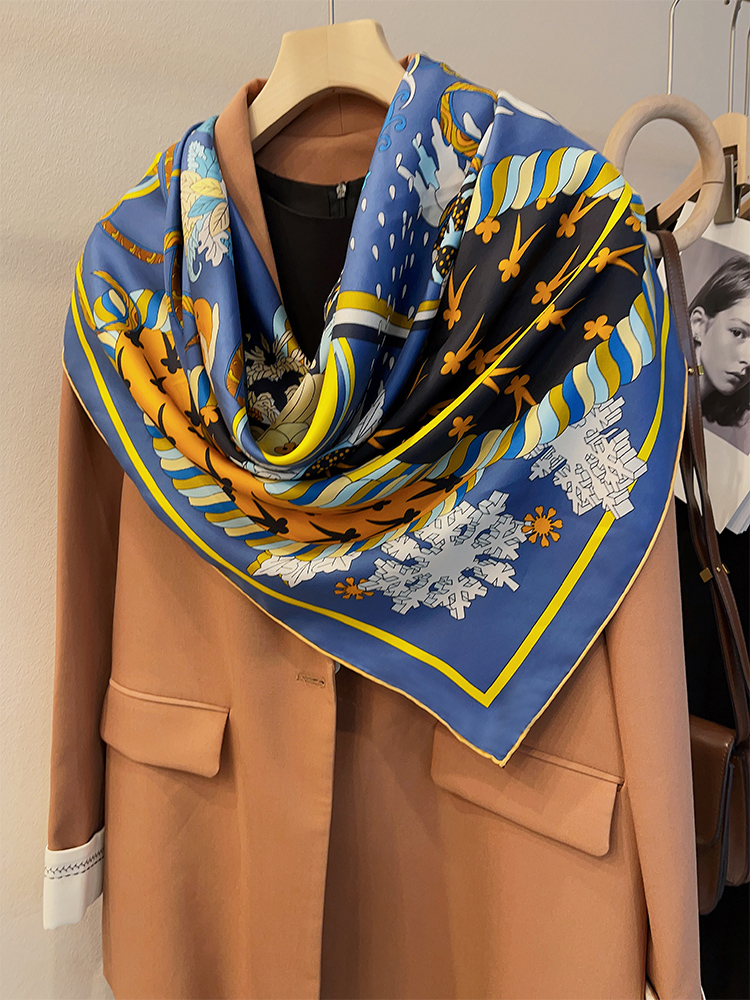 ผ้าพันคอผืนใหญ่ไหมหม่อนขนาด135 - Scarf Silk Square บทวิจารณ์และราคา